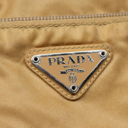 PRADA Shoulder Bag Nylon Beige Auth ar12305