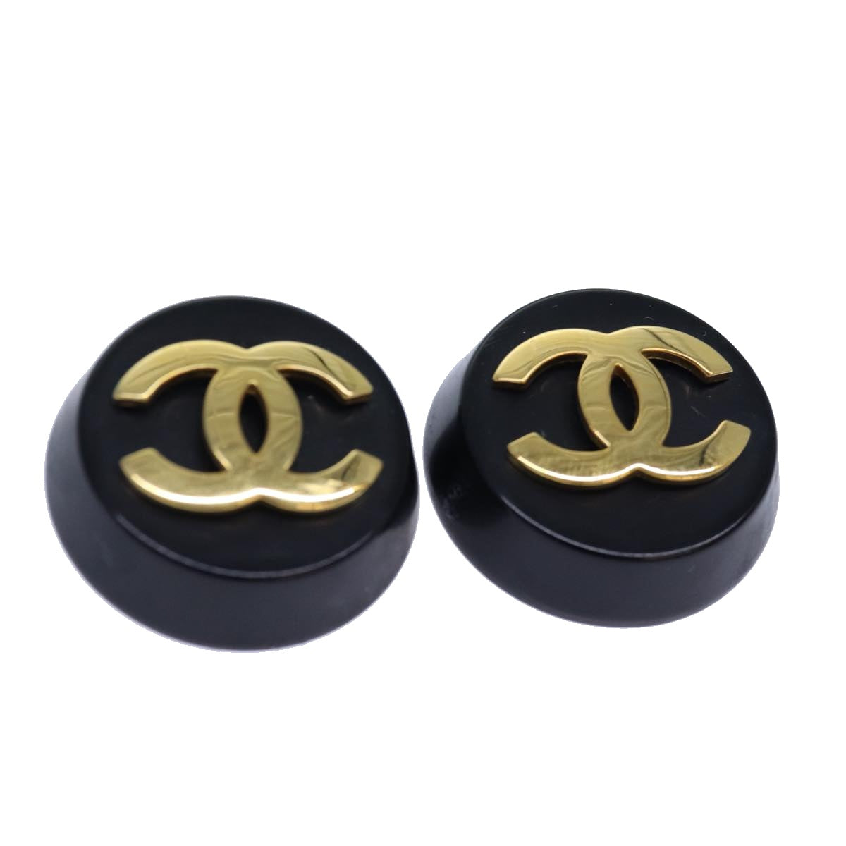 Chanel COCO Mark Earring metal Gold CC Auth ar12351