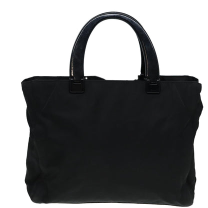 PRADA Hand Bag Nylon Black Silver Auth ar12363