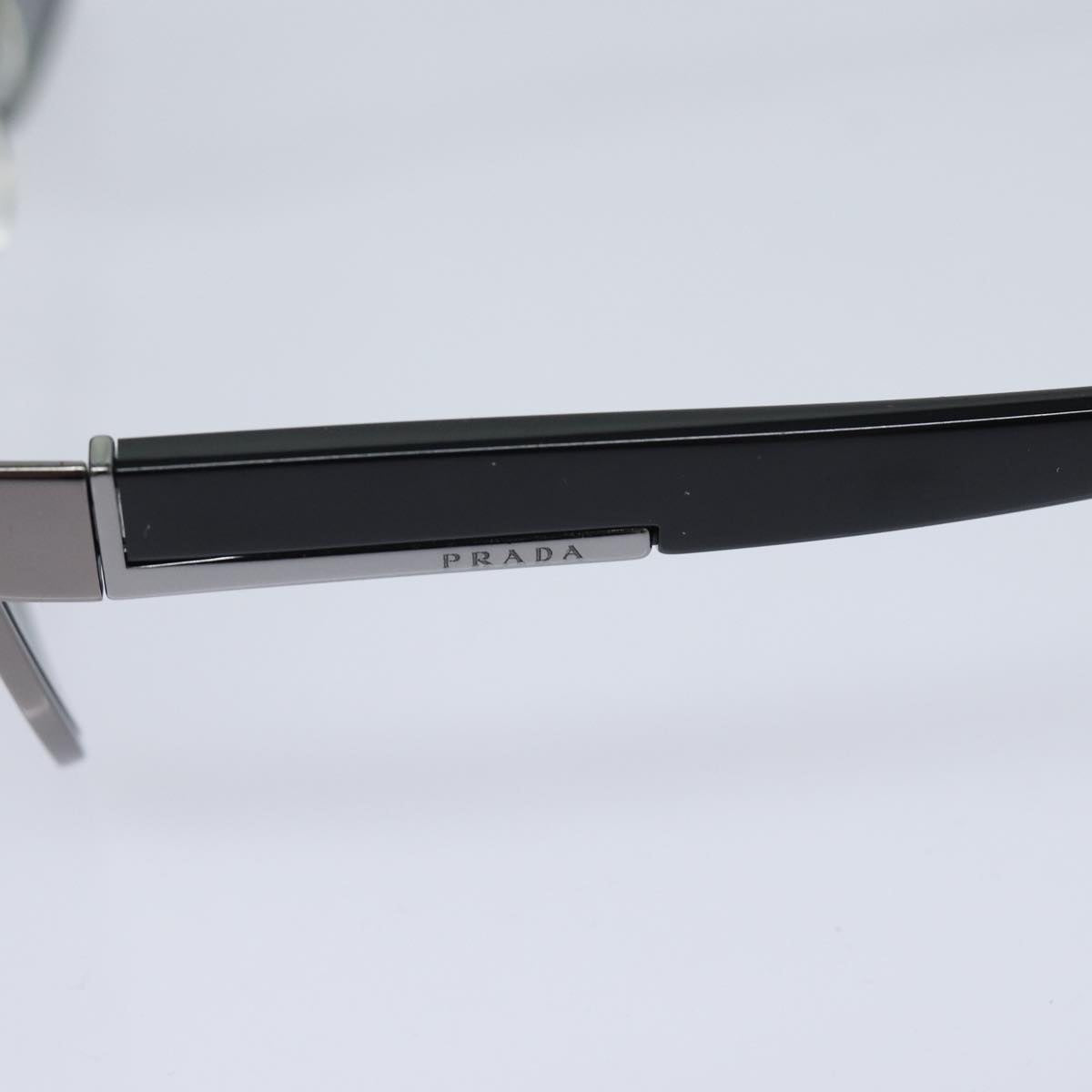 PRADA Sunglasses metal Black Auth ar12436