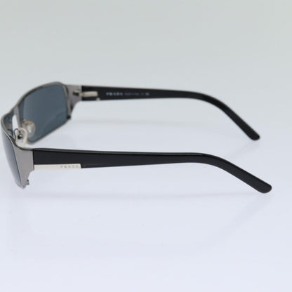 PRADA Sunglasses metal Black Silver Auth ar12441