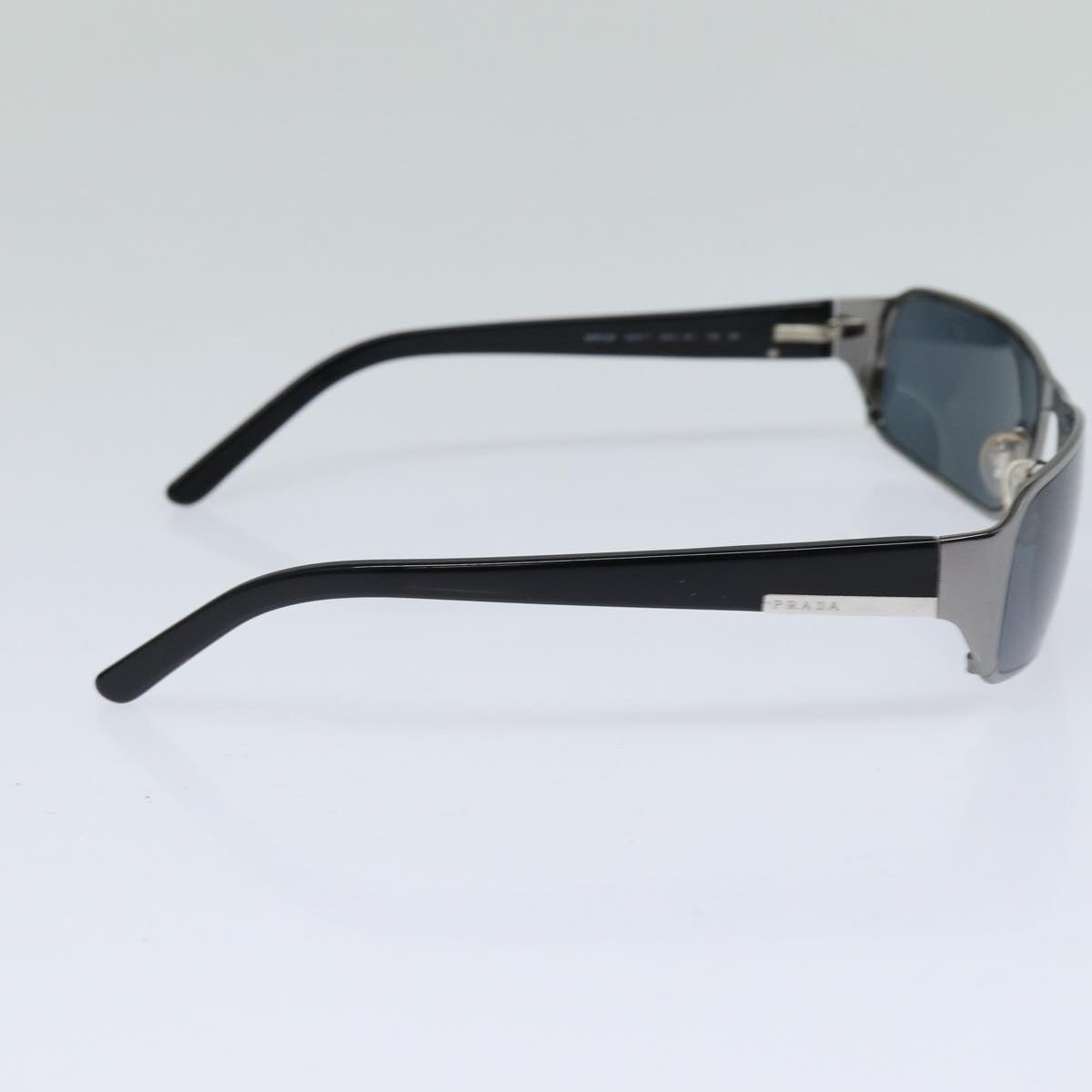 PRADA Sunglasses metal Black Silver Auth ar12441