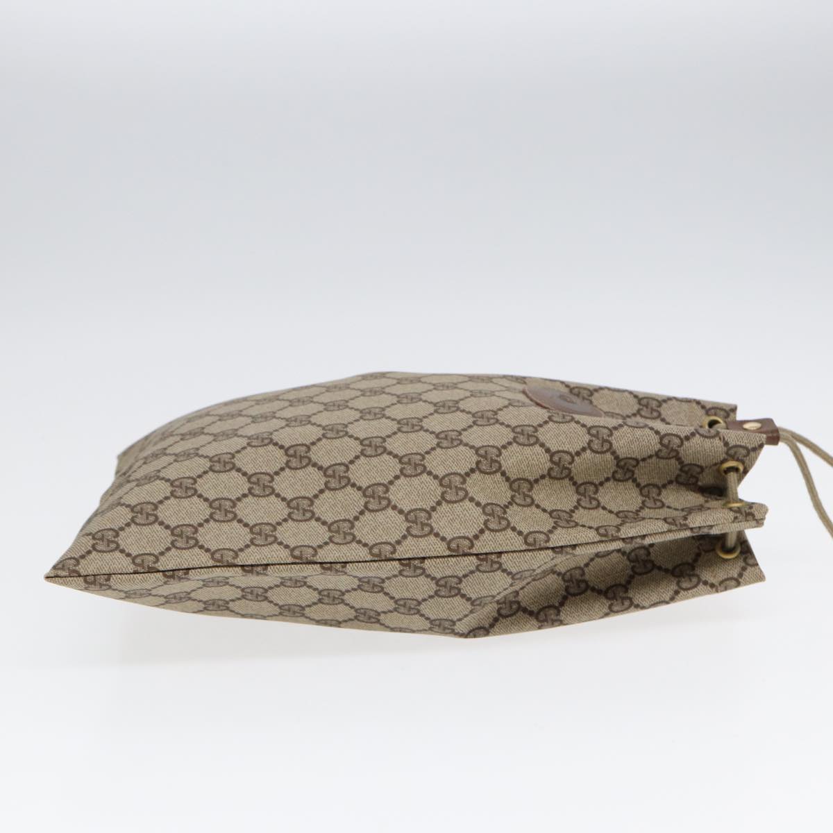 GUCCI GG Supreme Purse Hand Bag PVC Leather Beige Gold 97 19 303 Auth ar12496