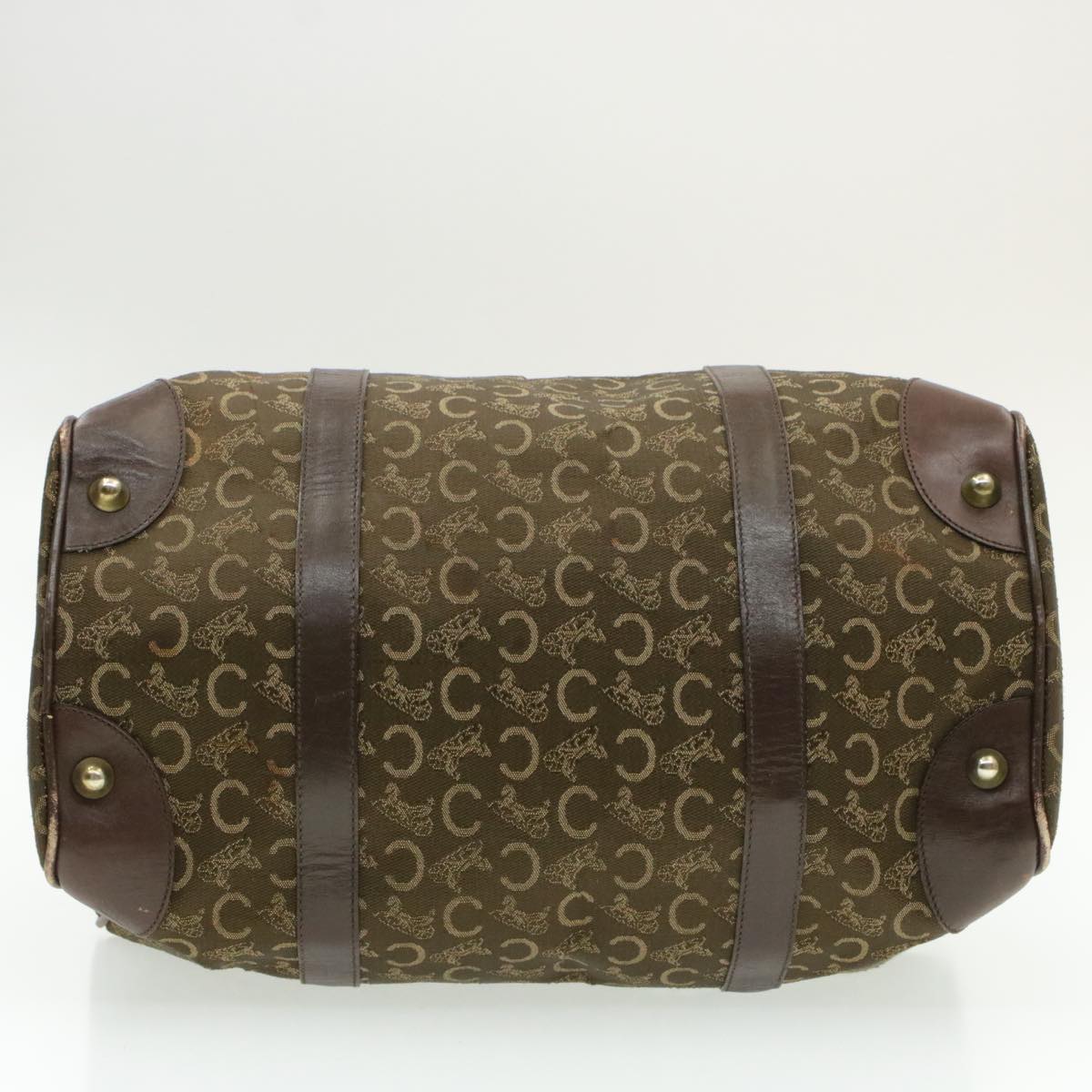 Celine C Macadam Horse Carriage Canvas Hand Bag Brown  ar2957