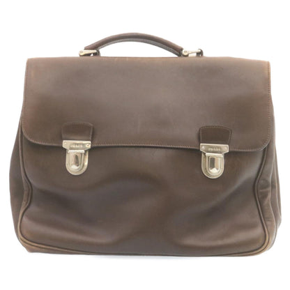 Prada Leather Hand Bag Brown  ar6360