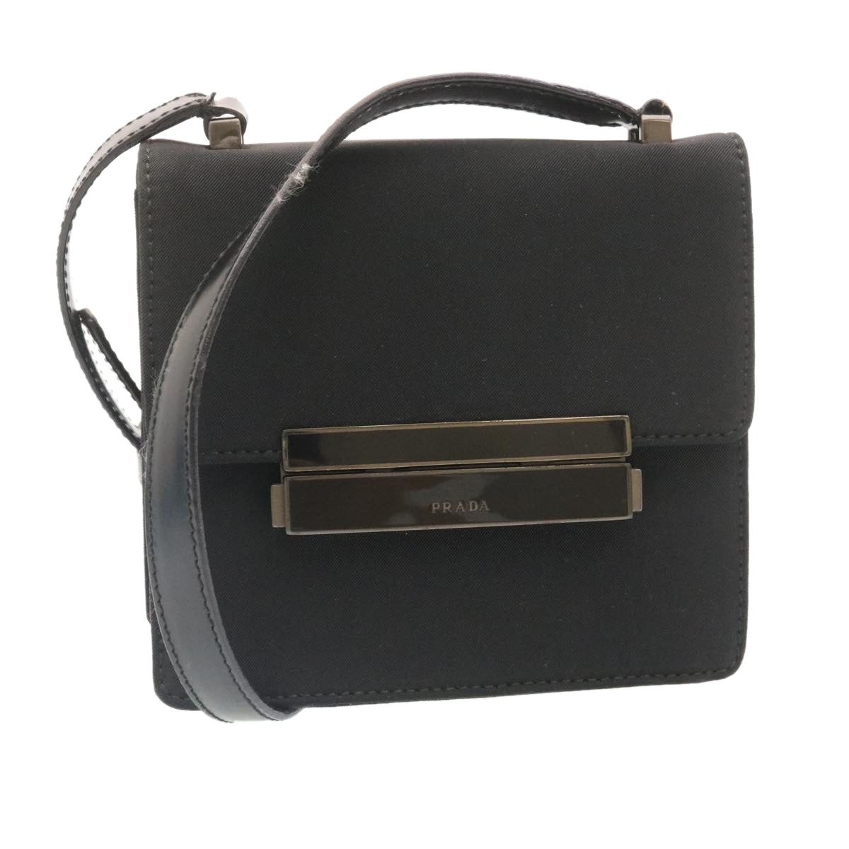 PRADA Shoulder Bag Nylon Black Auth ar6449