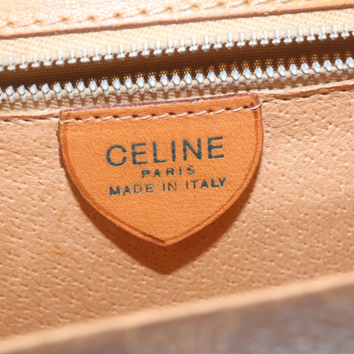 Celine Macadam Canvas Hand Bag PVC Leather Brown  ar6568