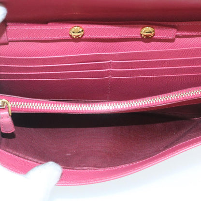 Prada Safiano Leather Chain Wallet Pink  ar6601