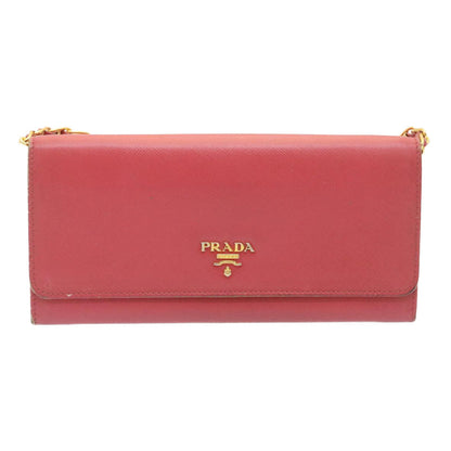 Prada Safiano Leather Chain Wallet Pink  ar6601