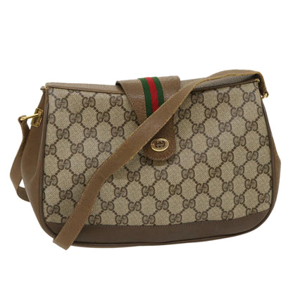 GUCCI Web Sherry Line GG Canvas Shoulder Bag Beige Red Green  ar6721
