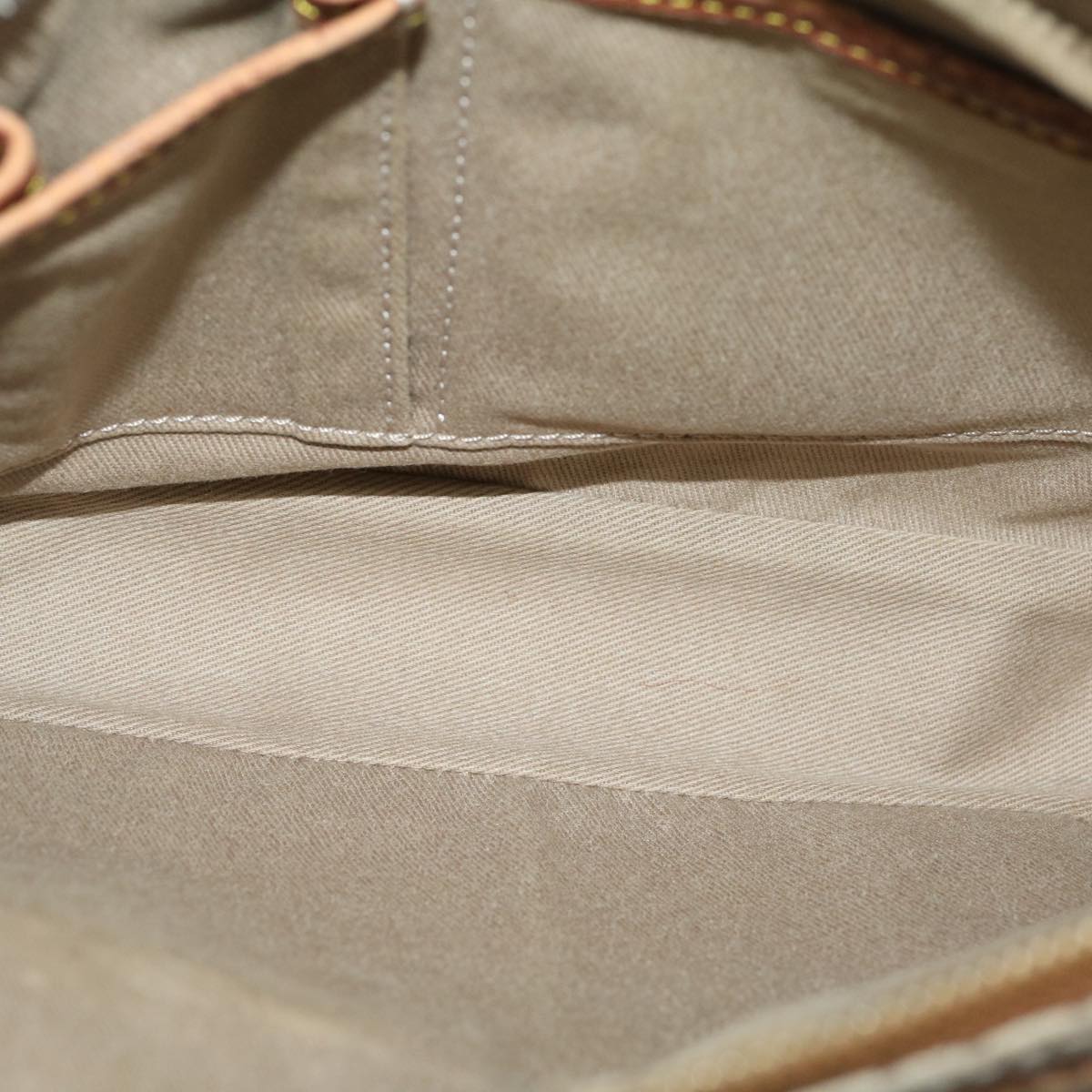 Celine Macadam Canvas Shoulder Bag Beige Brown  ar7069