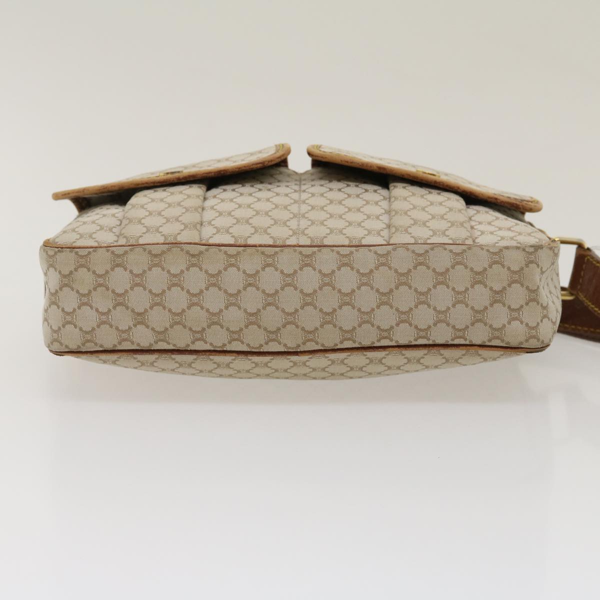 Celine Macadam Canvas Shoulder Bag Beige Brown  ar7069