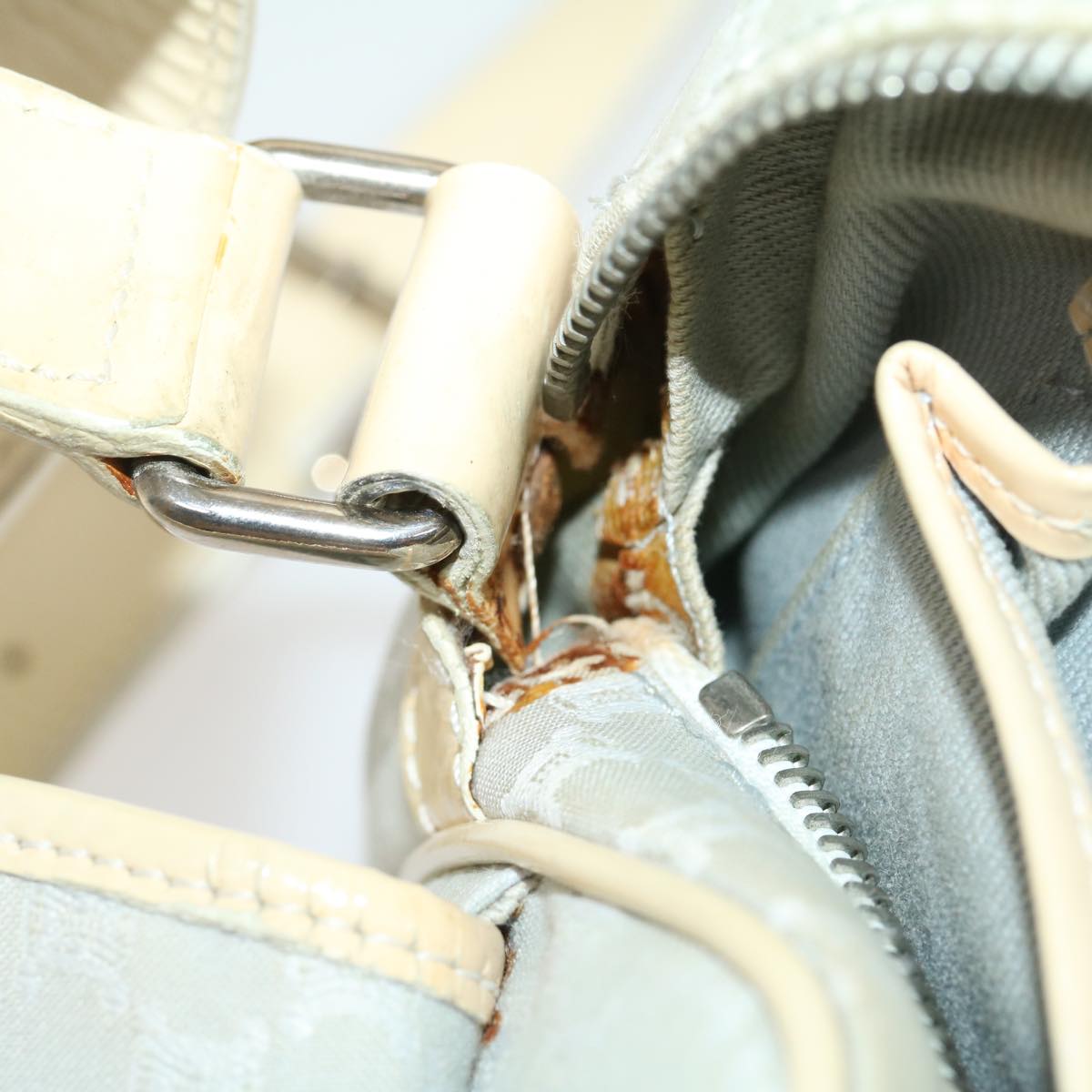Celine Macadam Canvas Shoulder Bag Light Blue  ar7070