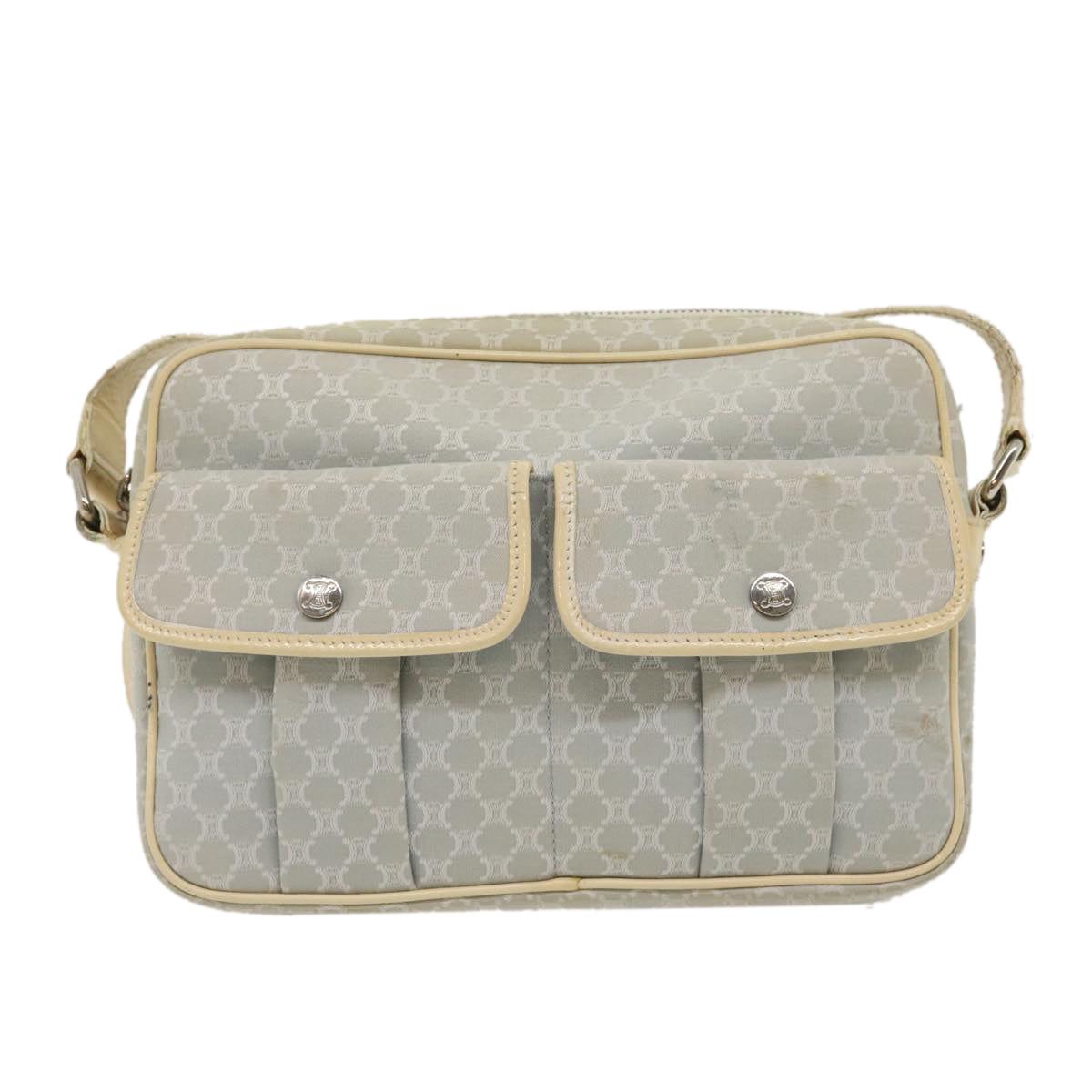 Celine Macadam Canvas Shoulder Bag Light Blue  ar7070