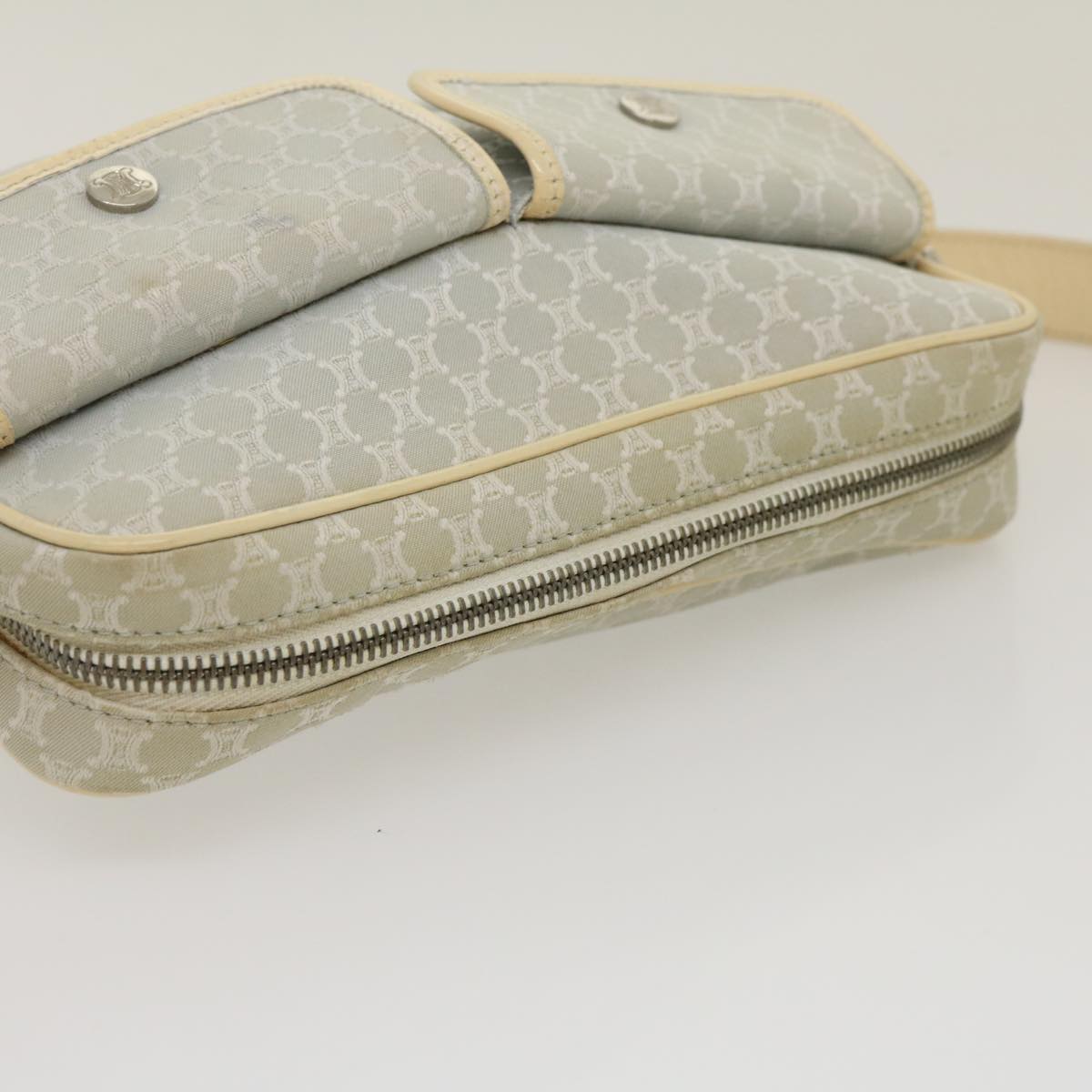 Celine Macadam Canvas Shoulder Bag Light Blue  ar7070