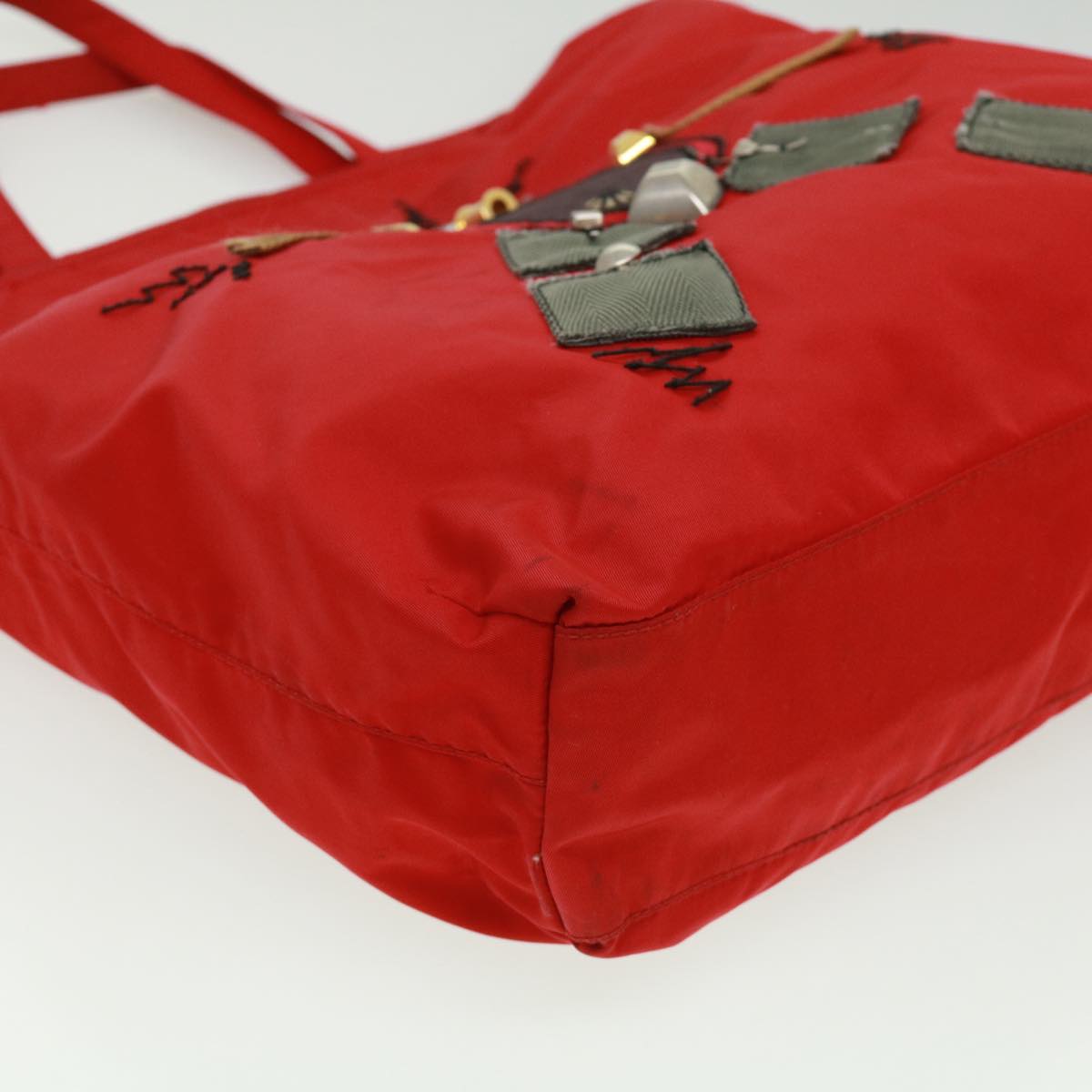 Prada robot Hand Bag Nylon Red  ar7943