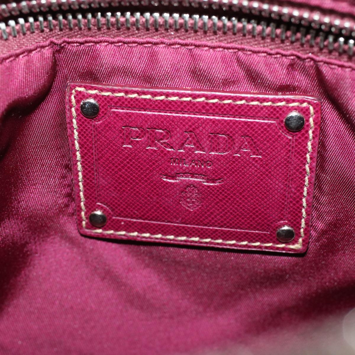 Prada Shoulder Bag Nylon Wine Red  ar8327