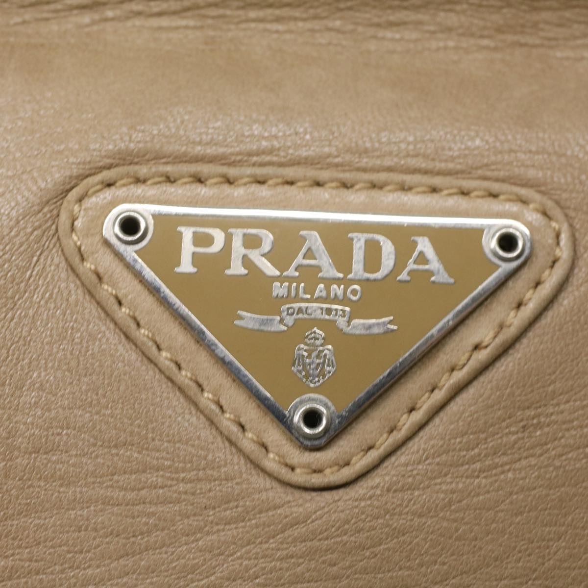 Prada Tote Bag Lamb Skin Beige  ar8449