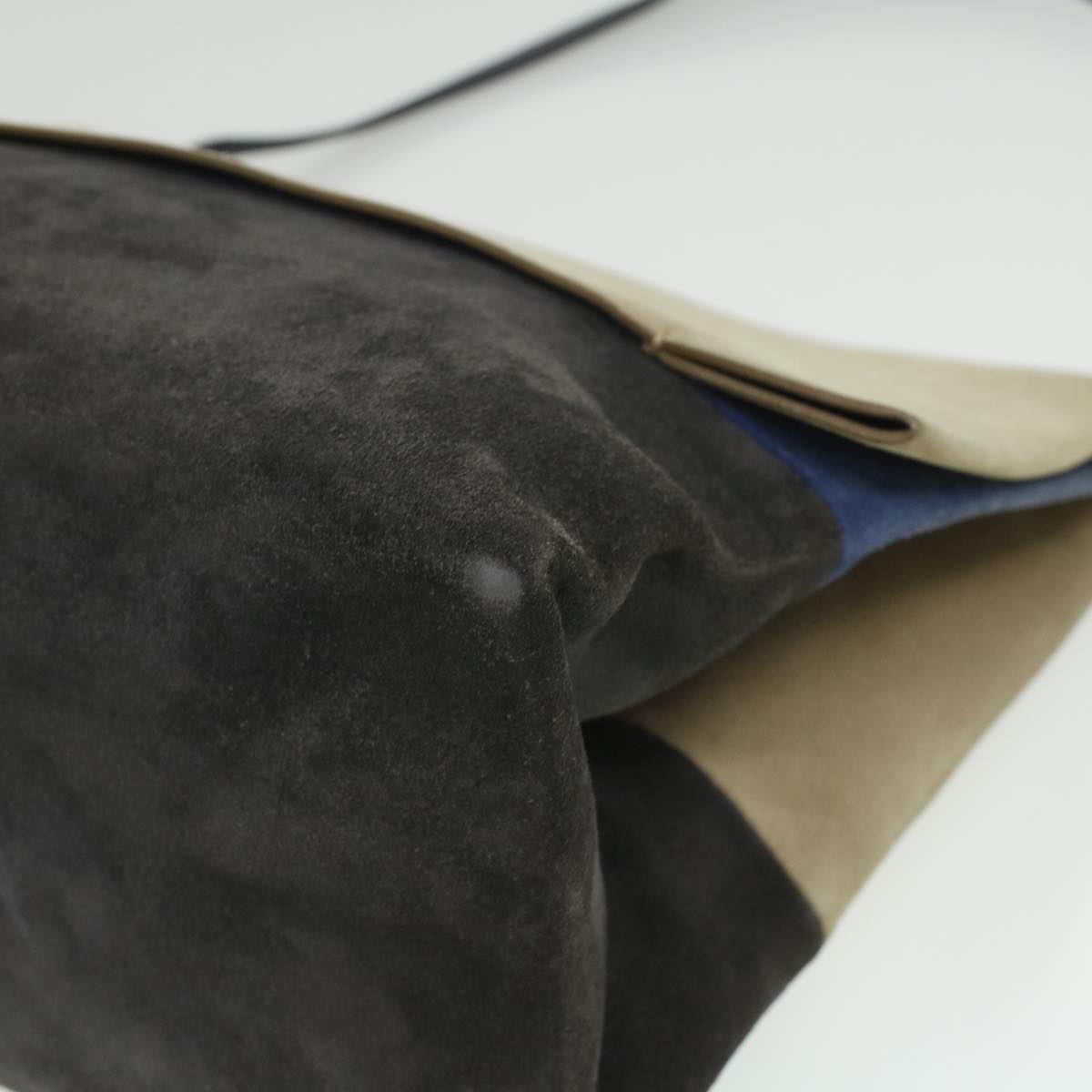 Celine Shoulder Bag Suede Beige Blue black  ar8501