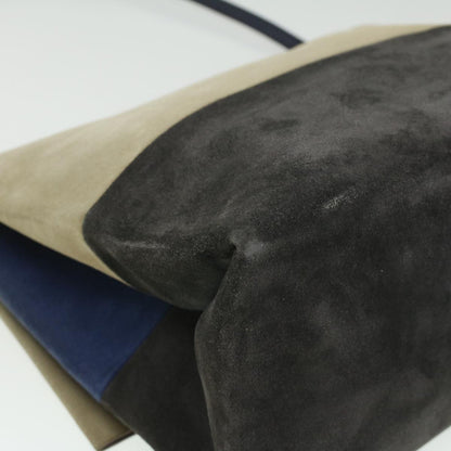 Celine Shoulder Bag Suede Beige Blue black  ar8501