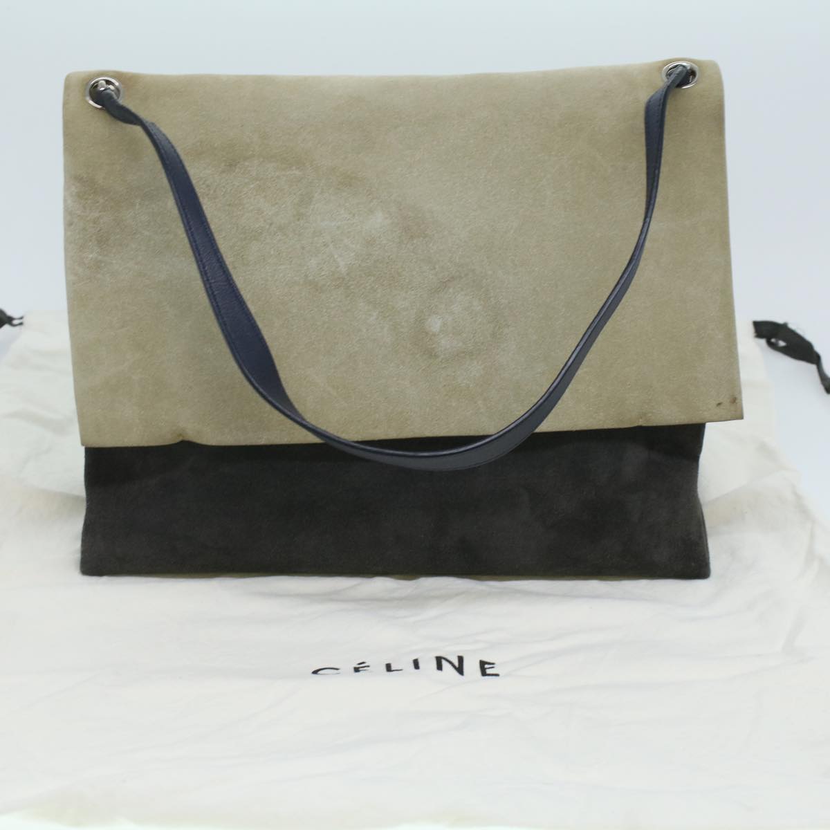 Celine Shoulder Bag Suede Beige Blue black  ar8501