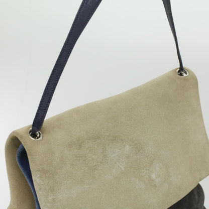 Celine Shoulder Bag Suede Beige Blue black  ar8501