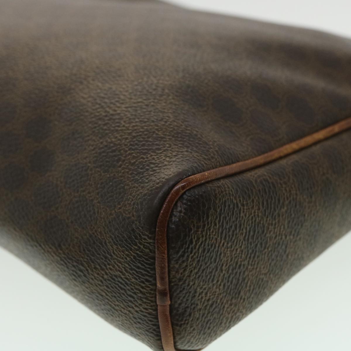Celine Macadam Canvas Clutch Bag PVC Leather Brown  ar8568