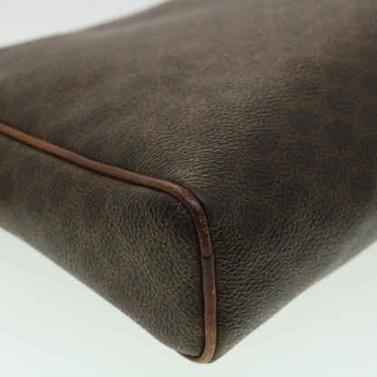 Celine Macadam Canvas Clutch Bag PVC Leather Brown  ar8568