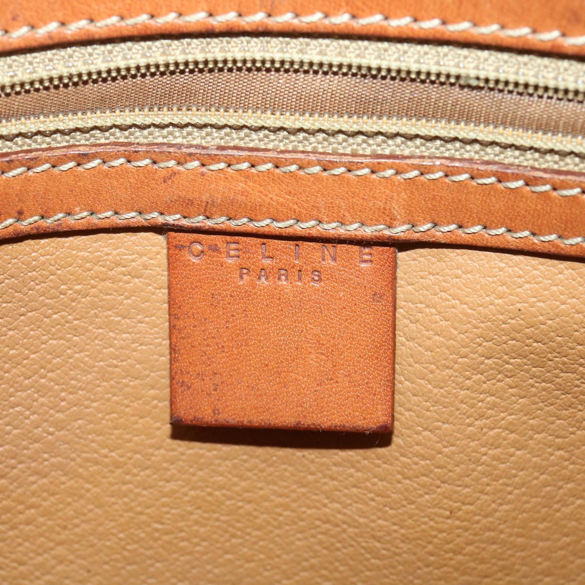 Celine Macadam Canvas Clutch Bag PVC Leather Brown  ar8568