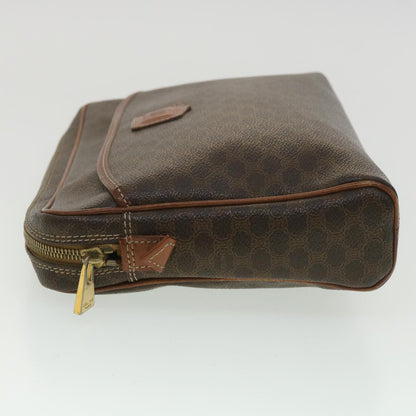 Celine Macadam Canvas Clutch Bag PVC Leather Brown  ar8568