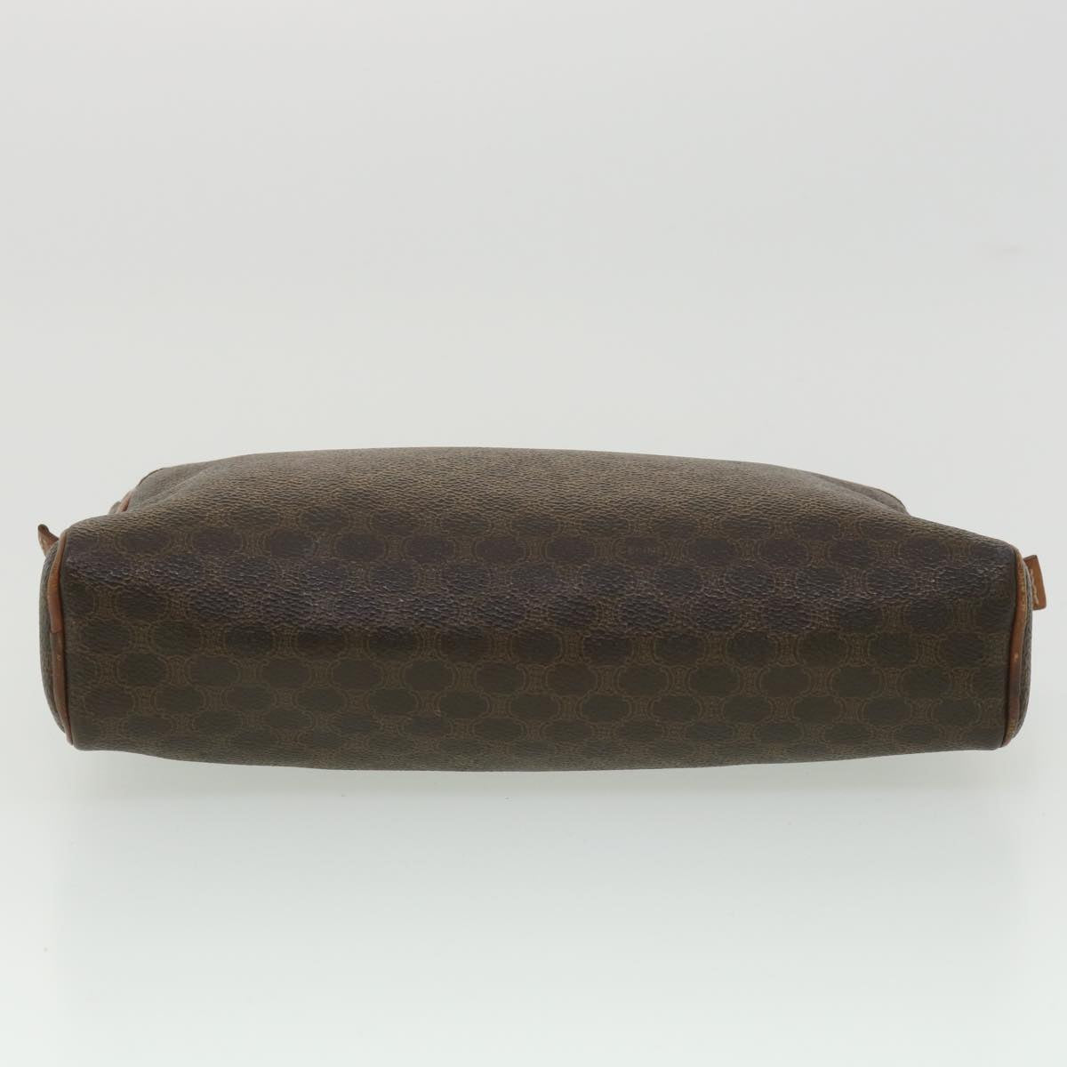 Celine Macadam Canvas Clutch Bag PVC Leather Brown  ar8568