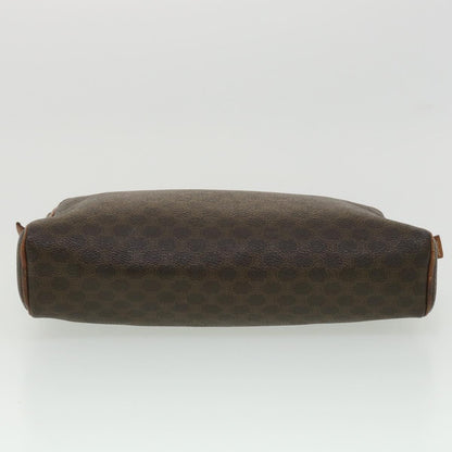 Celine Macadam Canvas Clutch Bag PVC Leather Brown  ar8568