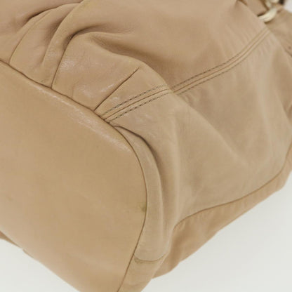 Celine Shoulder Bag Leather Beige  ar8683