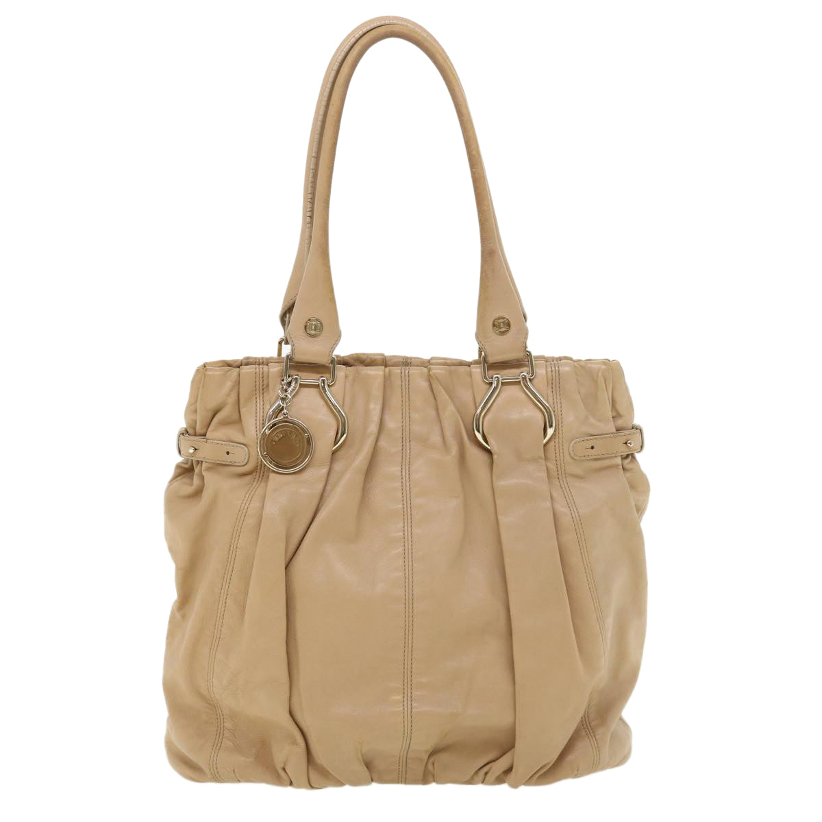 Celine Shoulder Bag Leather Beige  ar8683