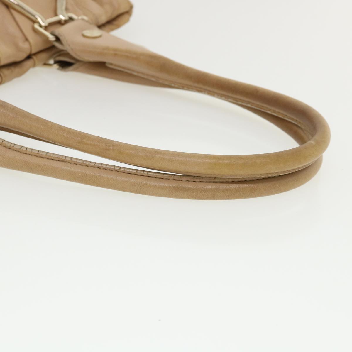 Celine Shoulder Bag Leather Beige  ar8683