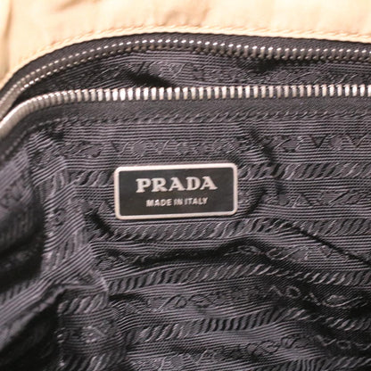 Prada Quilted Chain Shoulder Bag Nylon Beige  ar8728