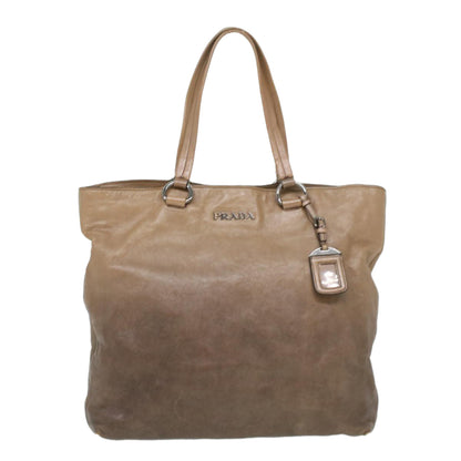 Prada Tote Bag Leather Beige  ar8732