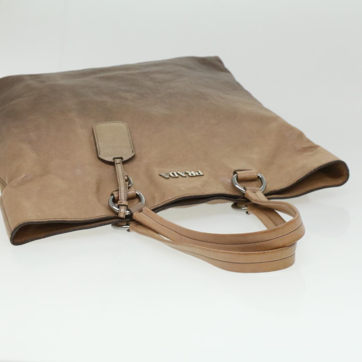 Prada Tote Bag Leather Beige  ar8732