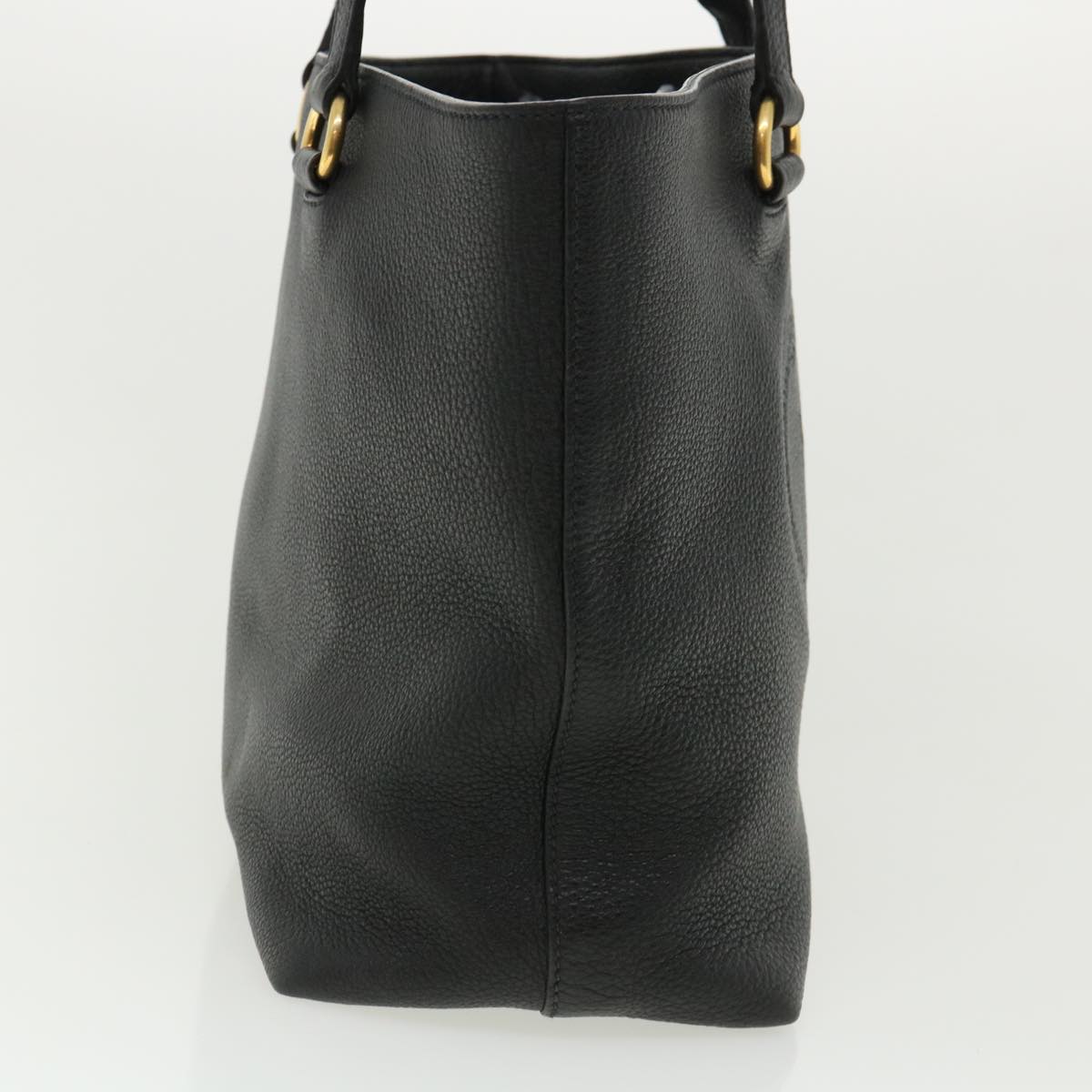 PRADA Tote Bag Leather Black Auth ar8792