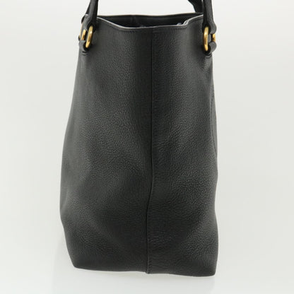 PRADA Tote Bag Leather Black Auth ar8792