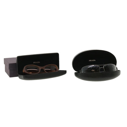 PRADA Sunglasses 2Set Black Brown Auth ar8806