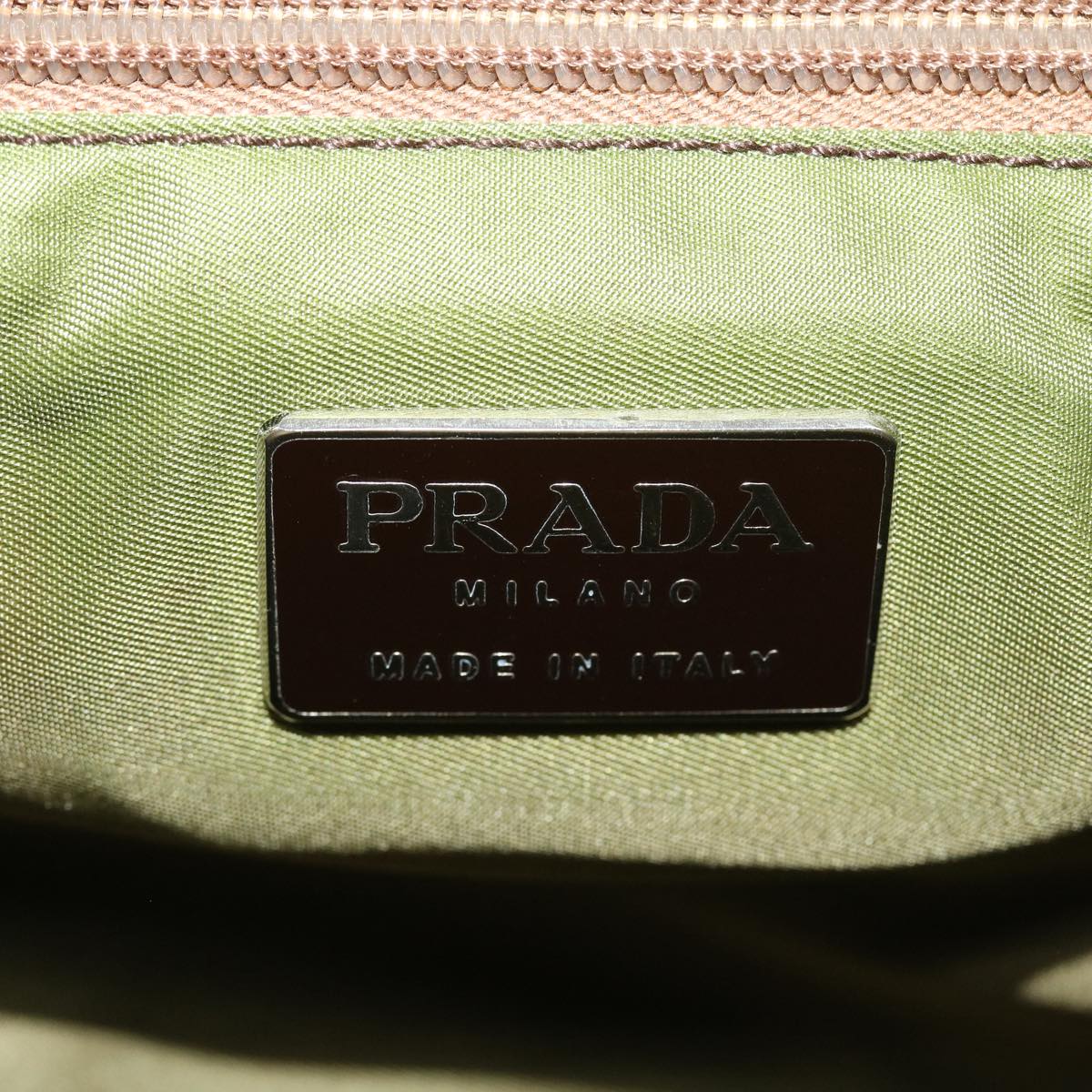 Prada Hand Bag Nylon Khaki  ar8992