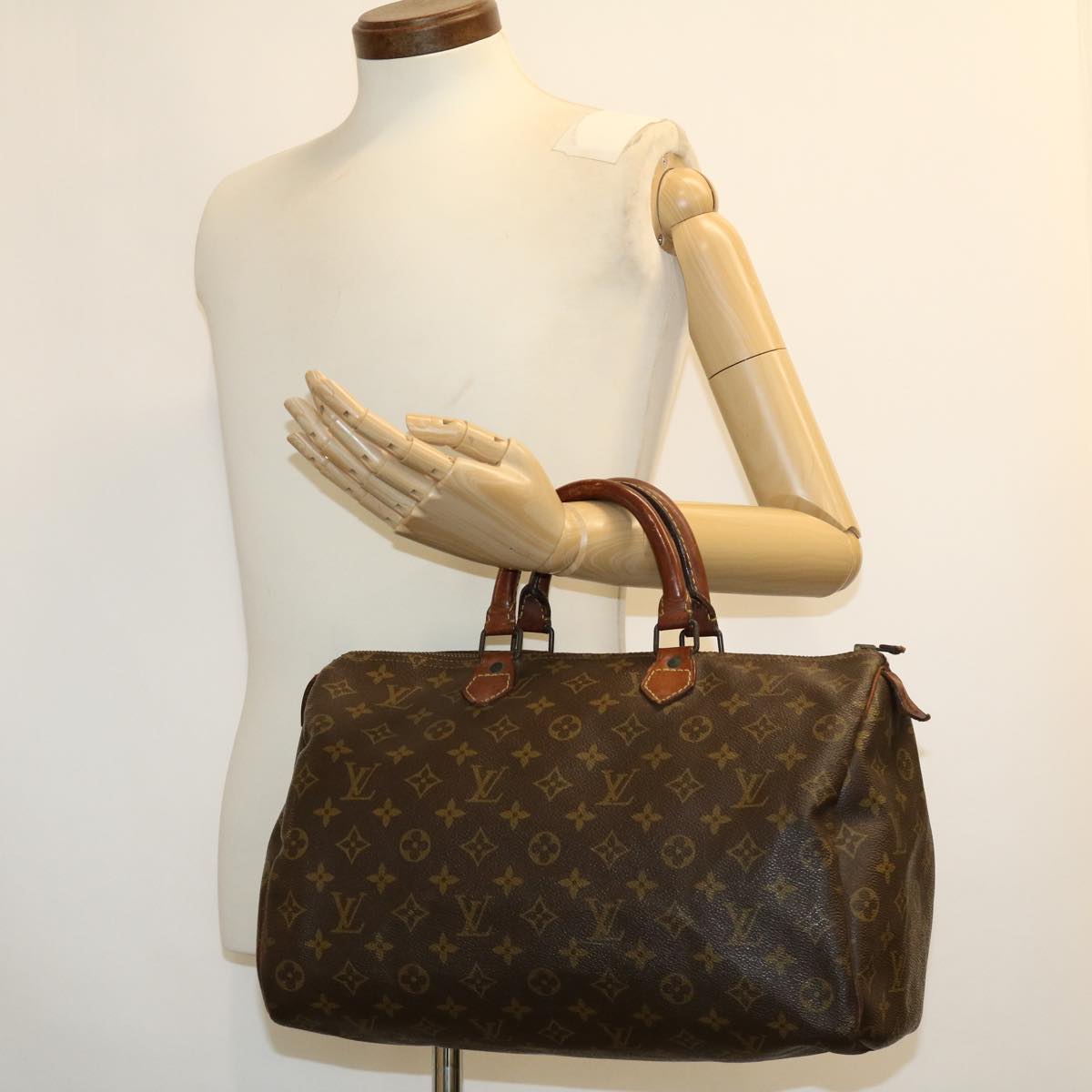 LOUIS VUITTON Monogram Speedy 35 Hand Bag Vintage M41524 LV ar9187