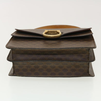 Celine Macadam Canvas Hand Bag PVC Leather Brown  ar9218