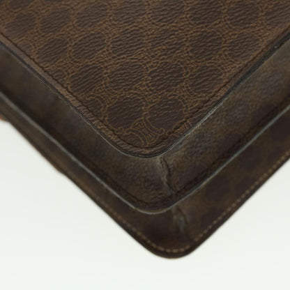 Celine Macadam Canvas Hand Bag PVC Leather Brown  ar9218