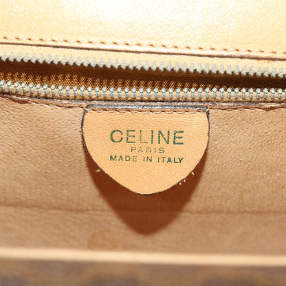 Celine Macadam Canvas Hand Bag PVC Leather Brown  ar9218