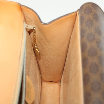 Celine Macadam Canvas Hand Bag PVC Leather Brown  ar9218