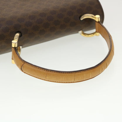 Celine Macadam Canvas Hand Bag PVC Leather Brown  ar9218