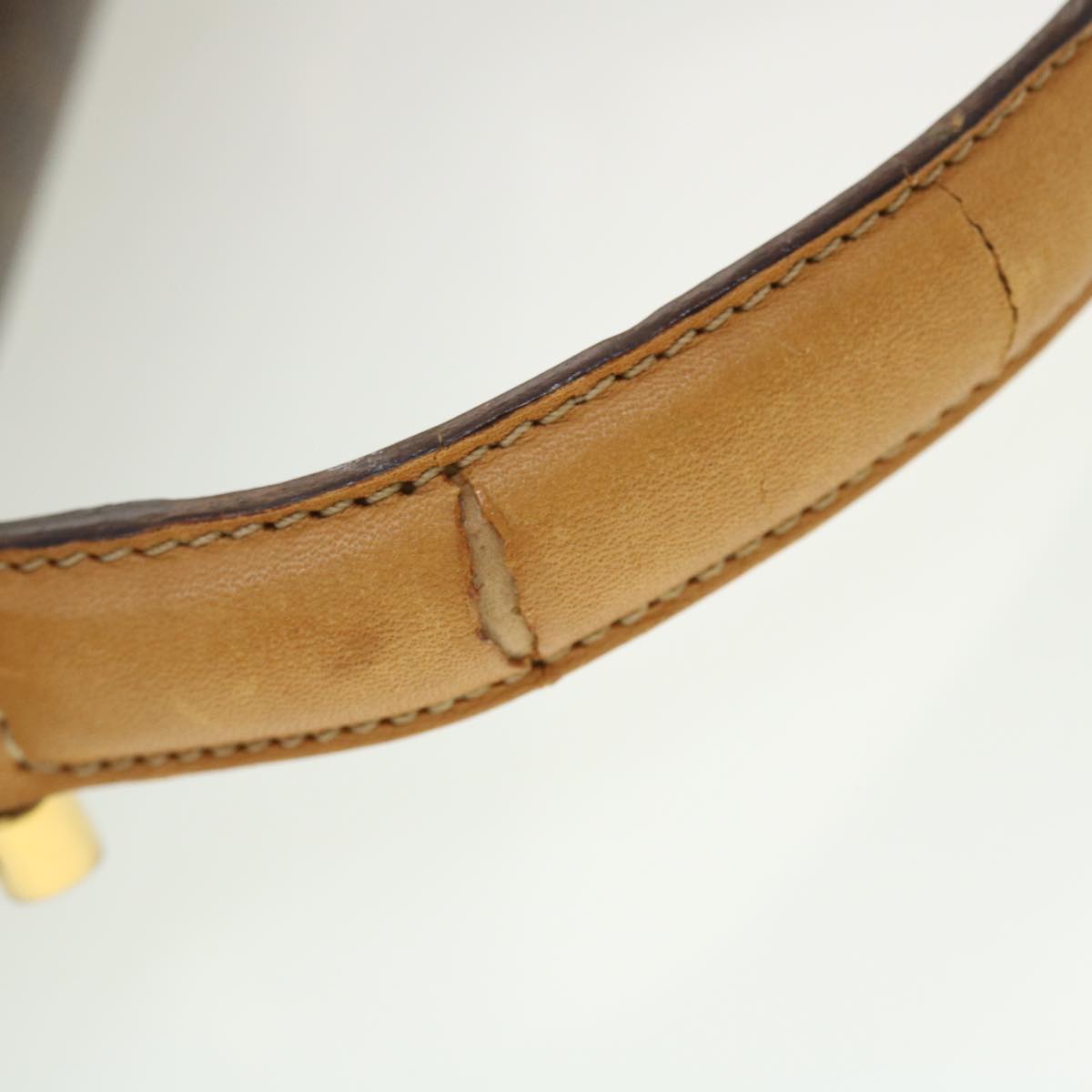 Celine Macadam Canvas Hand Bag PVC Leather Brown  ar9218