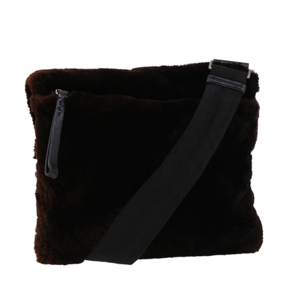 PRADA  Sports Shoulder Bag Fur Brown Auth ar9449B